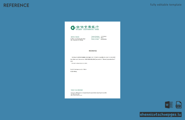Taiwanische Genossenschaftsbank – Beispielvorschau zur Schließung